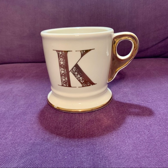 💛 Gold and White Monogrammed Anthropologie Mug - Picture 10 of 10